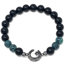 Load image into Gallery viewer, Set Onyx & Green Cracked Agate
