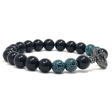 Load image into Gallery viewer, Set Onyx & Green Cracked Agate