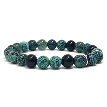 Load image into Gallery viewer, Set Onyx & Green Cracked Agate