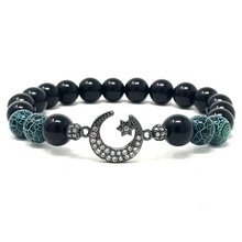 Load image into Gallery viewer, Set Onyx & Green Cracked Agate