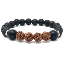 Load image into Gallery viewer, Black Lava & Rudraksha