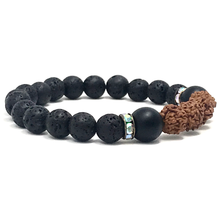 Load image into Gallery viewer, Black Lava & Rudraksha