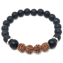 Load image into Gallery viewer, Black Lava & Rudraksha
