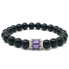Load image into Gallery viewer, Set black onyx & purple agate