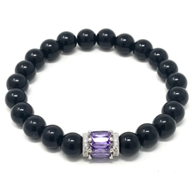 Load image into Gallery viewer, Set black onyx & purple agate