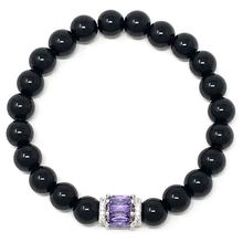 Load image into Gallery viewer, Set black onyx & purple agate