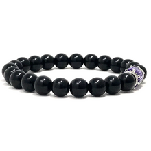 Load image into Gallery viewer, Set black onyx & purple agate