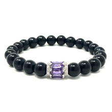 Load image into Gallery viewer, Set black onyx & purple agate