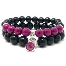 Load image into Gallery viewer, Purple Sugilite & Black Onyx Jewelry set