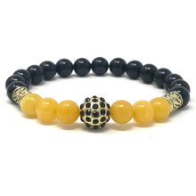 Load image into Gallery viewer, Black Onyx & Yellow Chalcedony