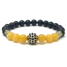Load image into Gallery viewer, Black Onyx & Yellow Chalcedony