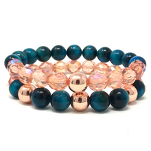 Load image into Gallery viewer, Set Blue Tiger's Eye & Czech beads