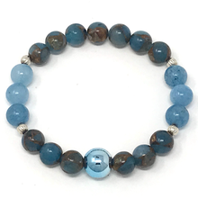 Load image into Gallery viewer, Set Lake Blue Cloisonne & Angelite