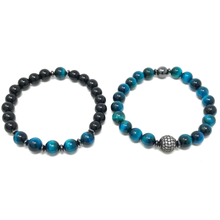 Load image into Gallery viewer, Set Blue Tiger's Eye & Black Onyx