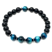 Load image into Gallery viewer, Set Blue Tiger's Eye & Black Onyx