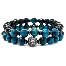 Load image into Gallery viewer, Set Blue Tiger's Eye & Black Onyx
