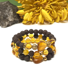 Load image into Gallery viewer, Citrine & Brown Lava Set