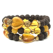 Load image into Gallery viewer, Citrine & Brown Lava Set