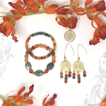 Load image into Gallery viewer, Labradorite & Carnelian Jewelry set