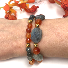 Load image into Gallery viewer, Labradorite & Carnelian Jewelry set