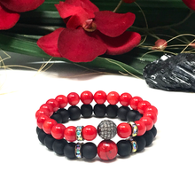 Load image into Gallery viewer, Set Red & Black Onyx