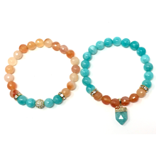 Load image into Gallery viewer, Set Amazonite & Carnelian