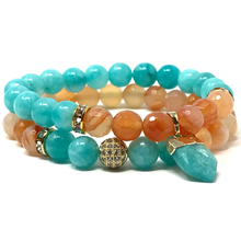 Load image into Gallery viewer, Set Amazonite & Carnelian