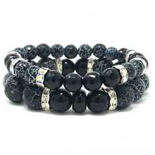 Load image into Gallery viewer, Set Faceted Black Agate