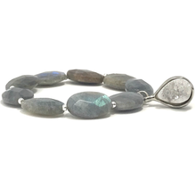 Load image into Gallery viewer, Labradorite & Fuchsia Agate Jewelry set
