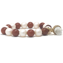 Load image into Gallery viewer, Goldstone & Swarovski Pearls Jewelry set