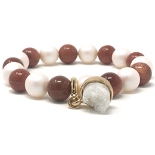 Load image into Gallery viewer, Goldstone & Swarovski Pearls Jewelry set