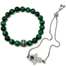 Load image into Gallery viewer, Green Tiger's Eye Jewelry set