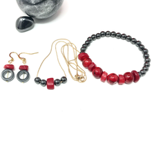 Load image into Gallery viewer, Hematite & Bamboo Jewelry set