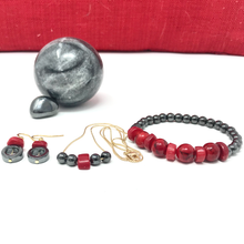 Load image into Gallery viewer, Hematite & Bamboo Jewelry set