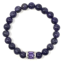 Load image into Gallery viewer, Purple Charoite with crystal bead