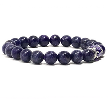 Load image into Gallery viewer, Purple Charoite with crystal bead
