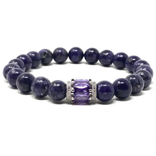 Load image into Gallery viewer, Purple Charoite with crystal bead