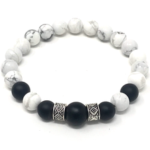 Load image into Gallery viewer, White Howlite & Black Onyx