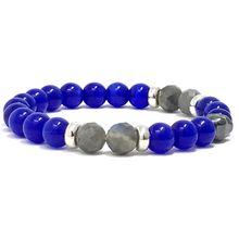 Load image into Gallery viewer, Labradorite & Sapphire Cat's Eye Jewelry set