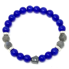 Load image into Gallery viewer, Labradorite & Sapphire Cat's Eye Jewelry set