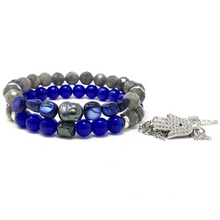 Load image into Gallery viewer, Labradorite & Sapphire Cat's Eye Jewelry set