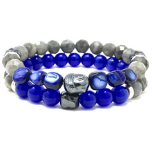 Load image into Gallery viewer, Labradorite & Sapphire Cat's Eye Jewelry set