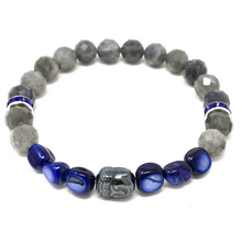 Load image into Gallery viewer, Labradorite & Sapphire Cat's Eye Jewelry set