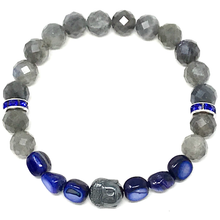 Load image into Gallery viewer, Labradorite & Sapphire Cat's Eye Jewelry set
