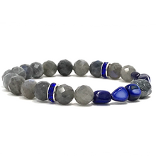 Load image into Gallery viewer, Labradorite & Sapphire Cat's Eye Jewelry set