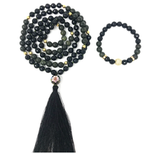 Load image into Gallery viewer, Green Serpentine & Black Agate