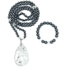 Load image into Gallery viewer, Hematite & Selenite Mala