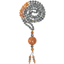 Load image into Gallery viewer, Labradorite & carnelian Mala