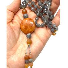 Load image into Gallery viewer, Labradorite & carnelian Mala