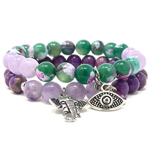 Load image into Gallery viewer, Muscovite & Green fire Agate set